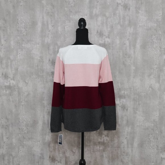 Karen Scott Colorblock Sweater, L - Picture 2 of 4